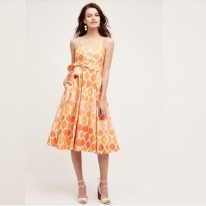 Anthropologie | Maeve Freya Poplin orange dress